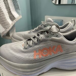 Hoka One One Gray and Blue Sneakers